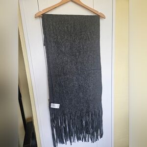 Lucky Brand Charcoal Fringe Scarf